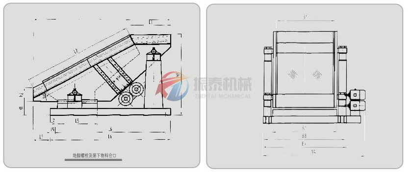 悬臂振动筛（弹臂振动筛）激振器式外形图